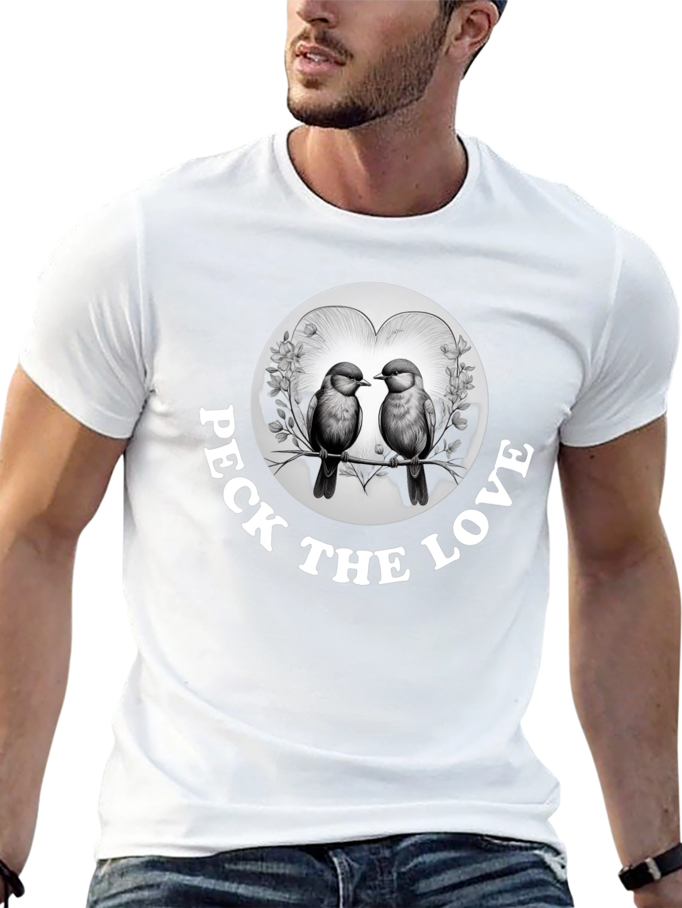 Peck the Love Graphic Tee - Bird Lovers Gift
