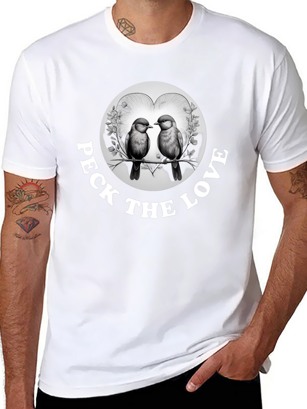 Peck the Love Graphic Tee - Bird Lovers Gift
