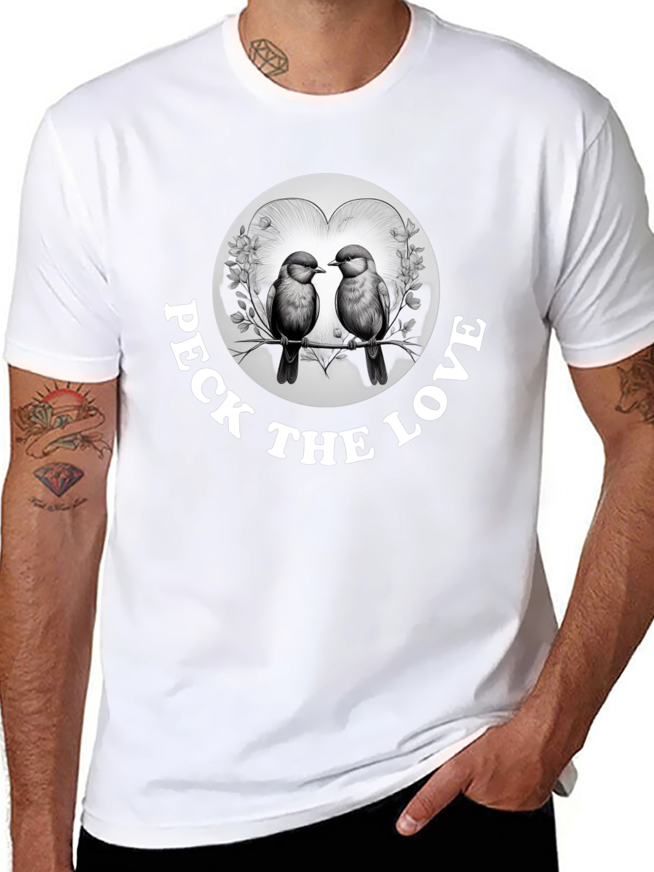 Peck the Love Graphic Tee - Bird Lovers Gift