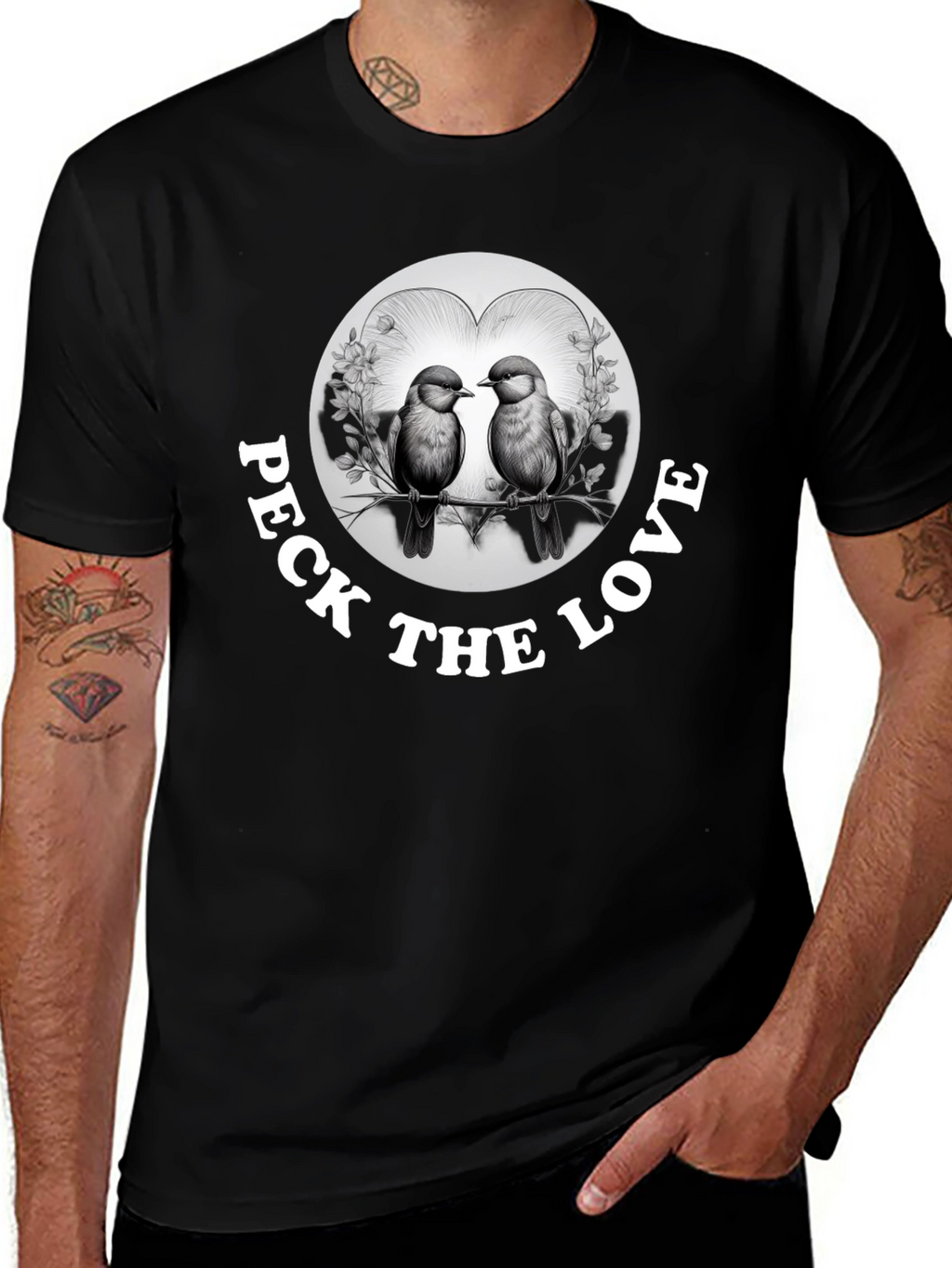 Peck the Love Graphic Tee - Bird Lovers Gift