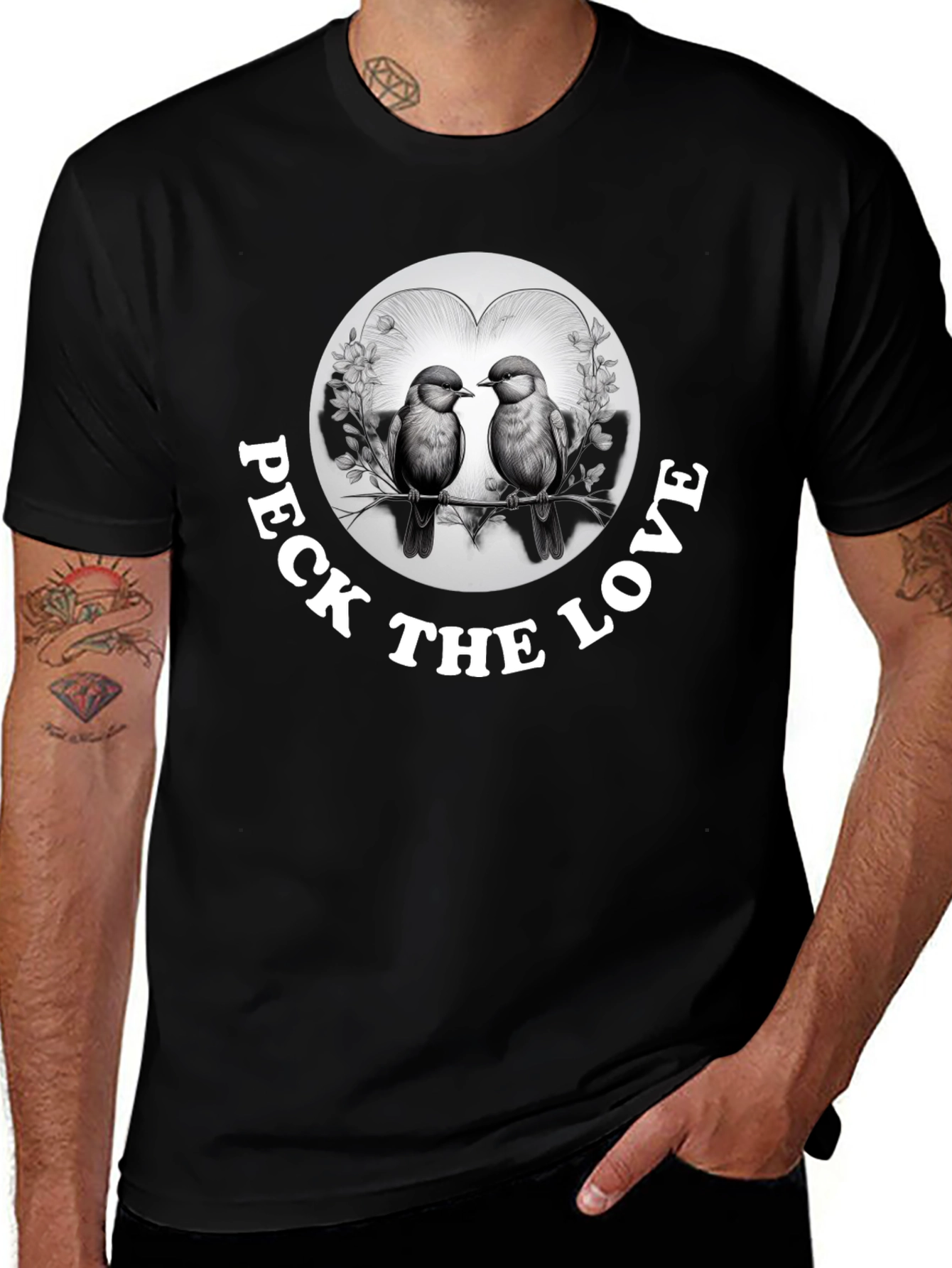 Peck the Love Graphic Tee - Bird Lovers Gift
