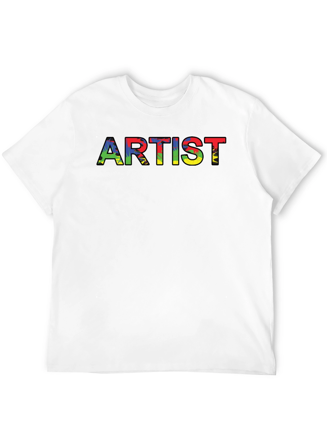 Artist Graphic Tee - Colorful Lettering Crew Neck