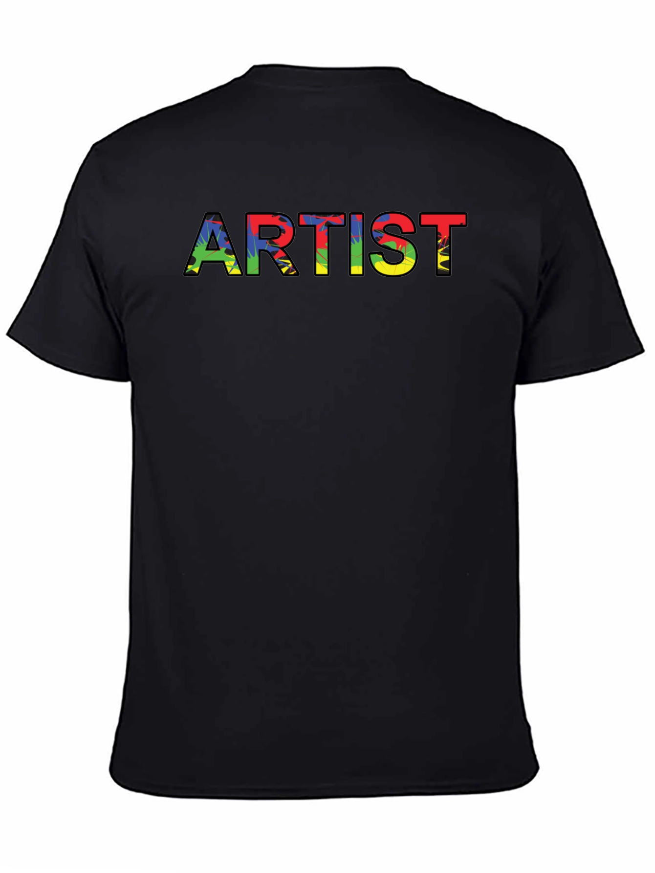 Artist Graphic Tee - Colorful Lettering Crew Neck