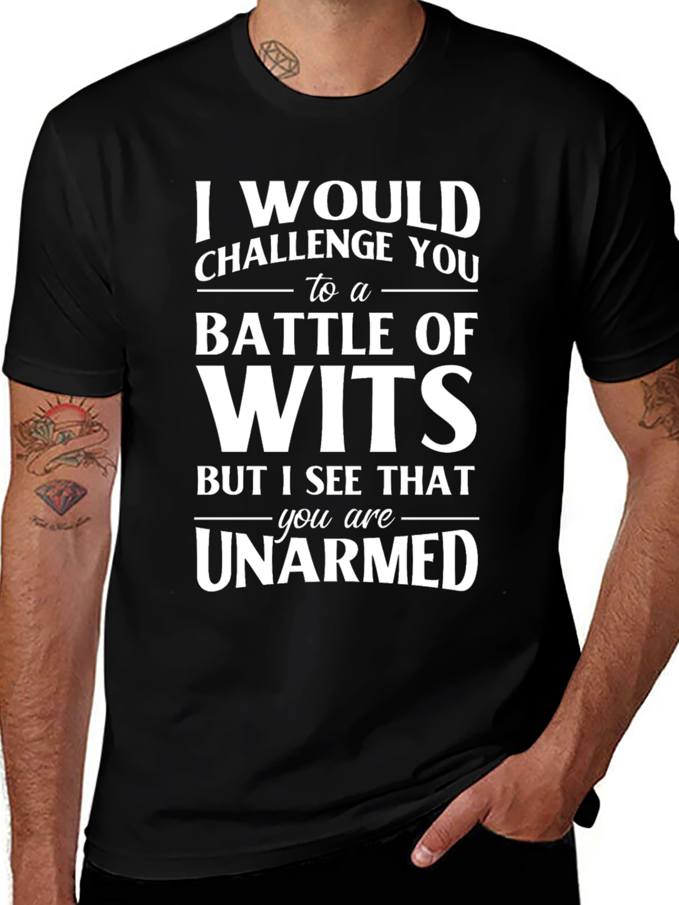 Funny Battle of Wits Graphic T-Shirt