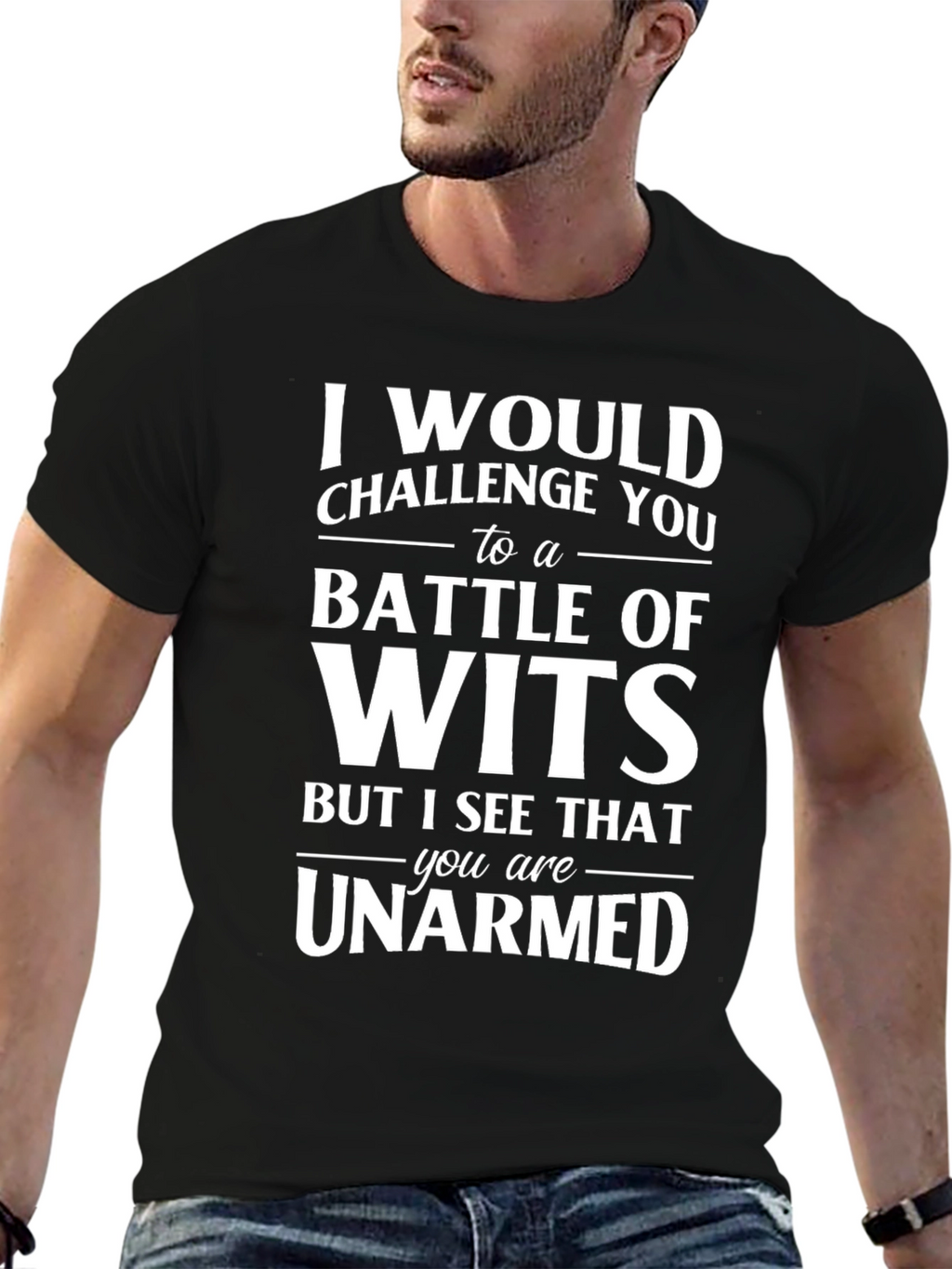 Funny Battle of Wits Graphic T-Shirt