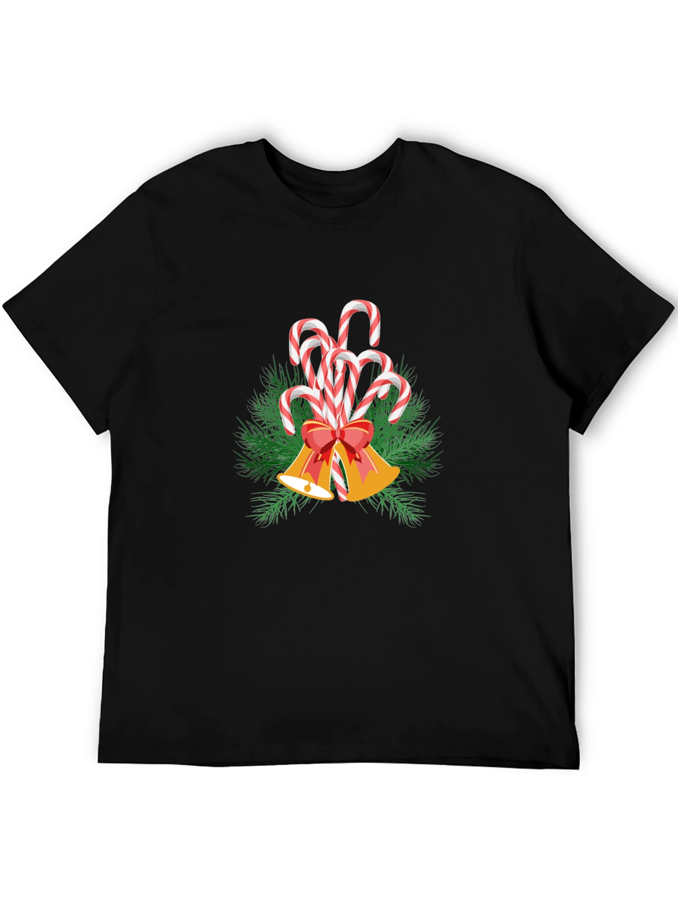 Festive Candy Cane Bells Graphic Tee