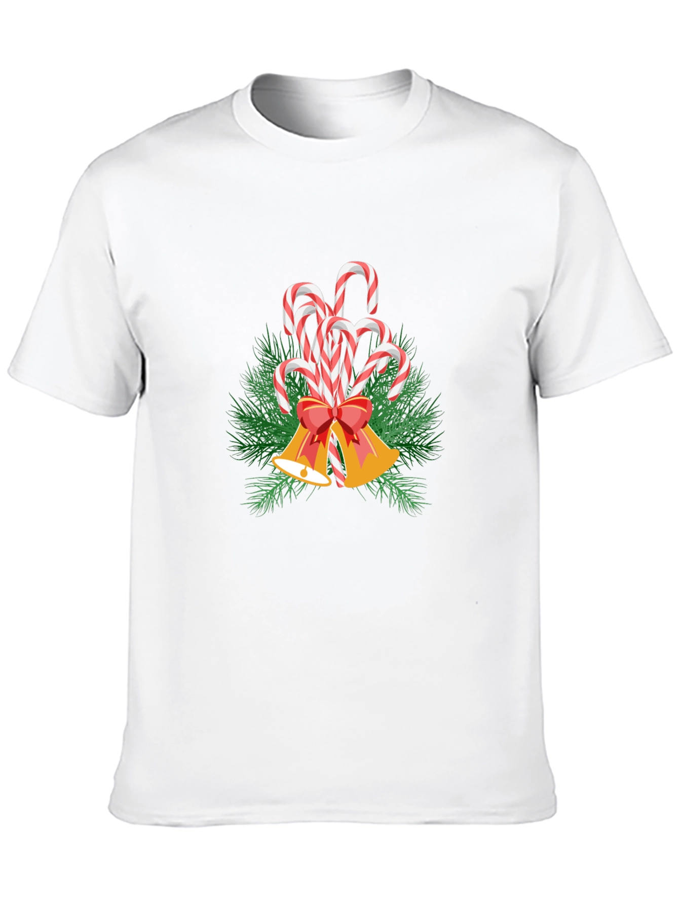 Festive Candy Cane Bells Graphic Tee