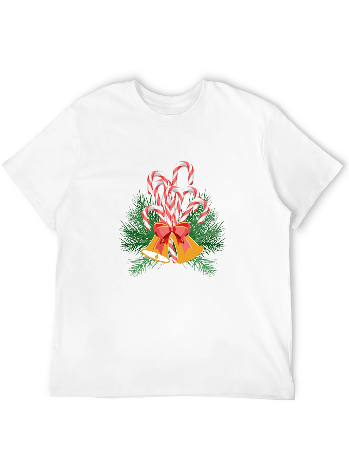 Festive Candy Cane Bells Graphic Tee