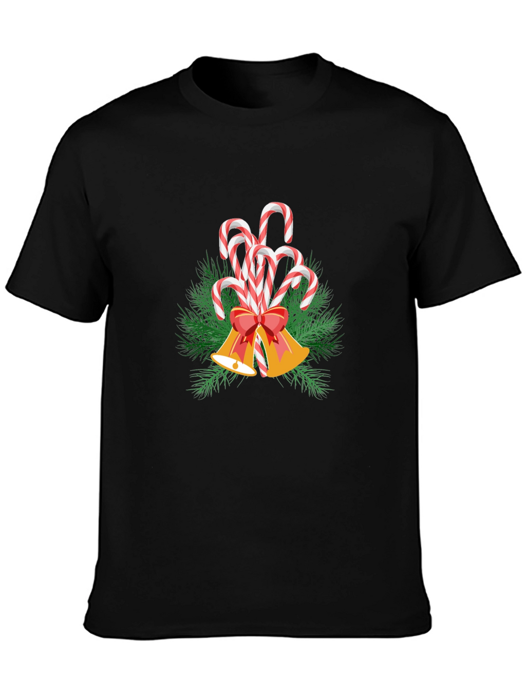 Festive Candy Cane Bells Graphic Tee