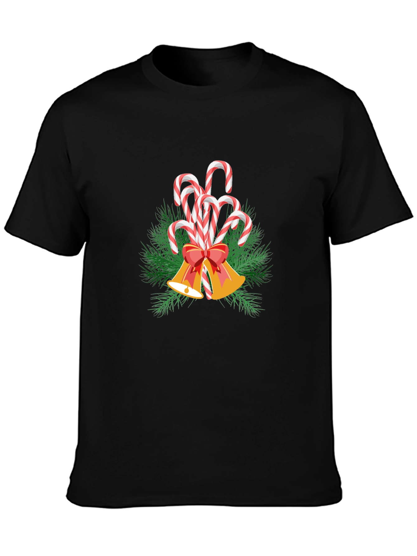 Festive Candy Cane Bells Graphic Tee