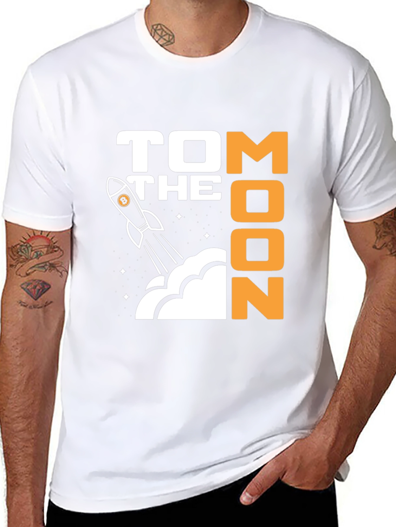 To the Moon Crypto T-Shirt - Bitcoin Rocket Graphic Tee