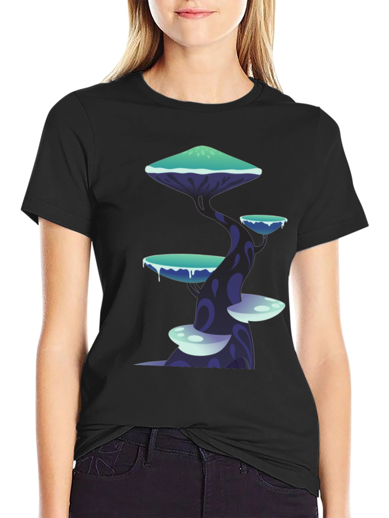 Fantasy Mushroom Tree Graphic Tee