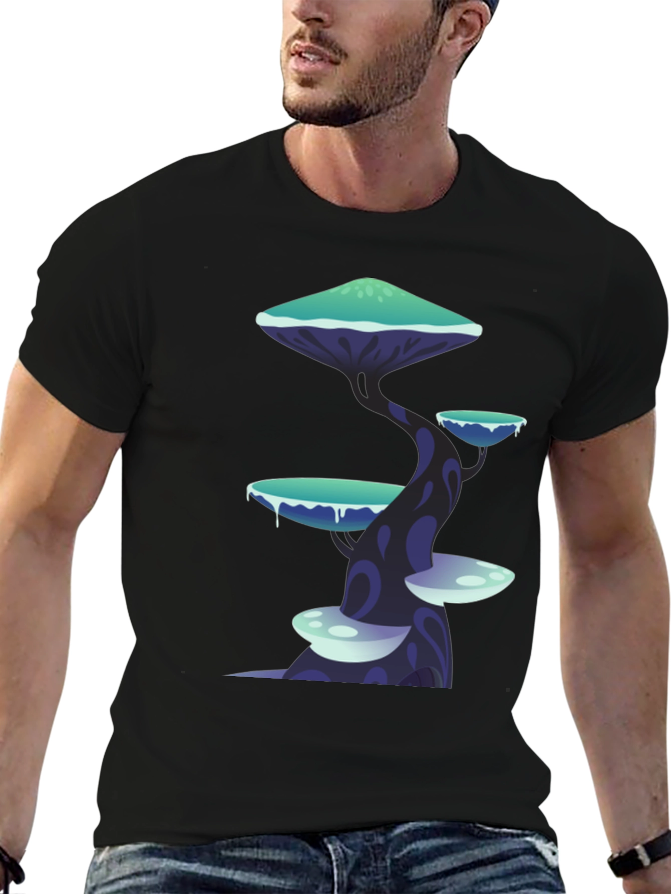 Fantasy Mushroom Tree Graphic Tee