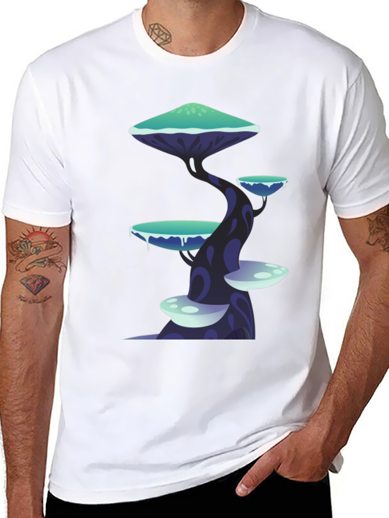 Fantasy Mushroom Tree Graphic Tee