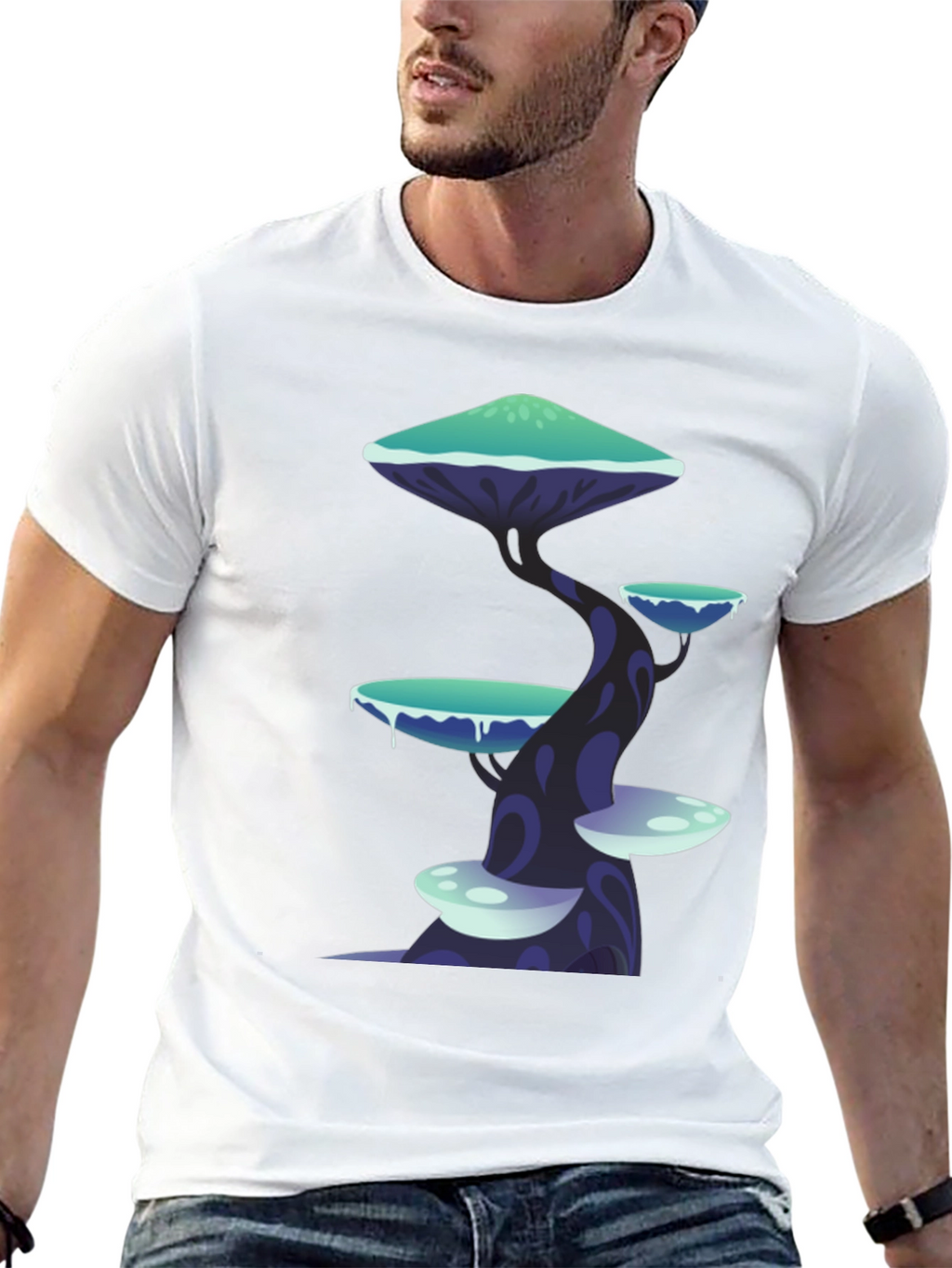 Fantasy Mushroom Tree Graphic Tee