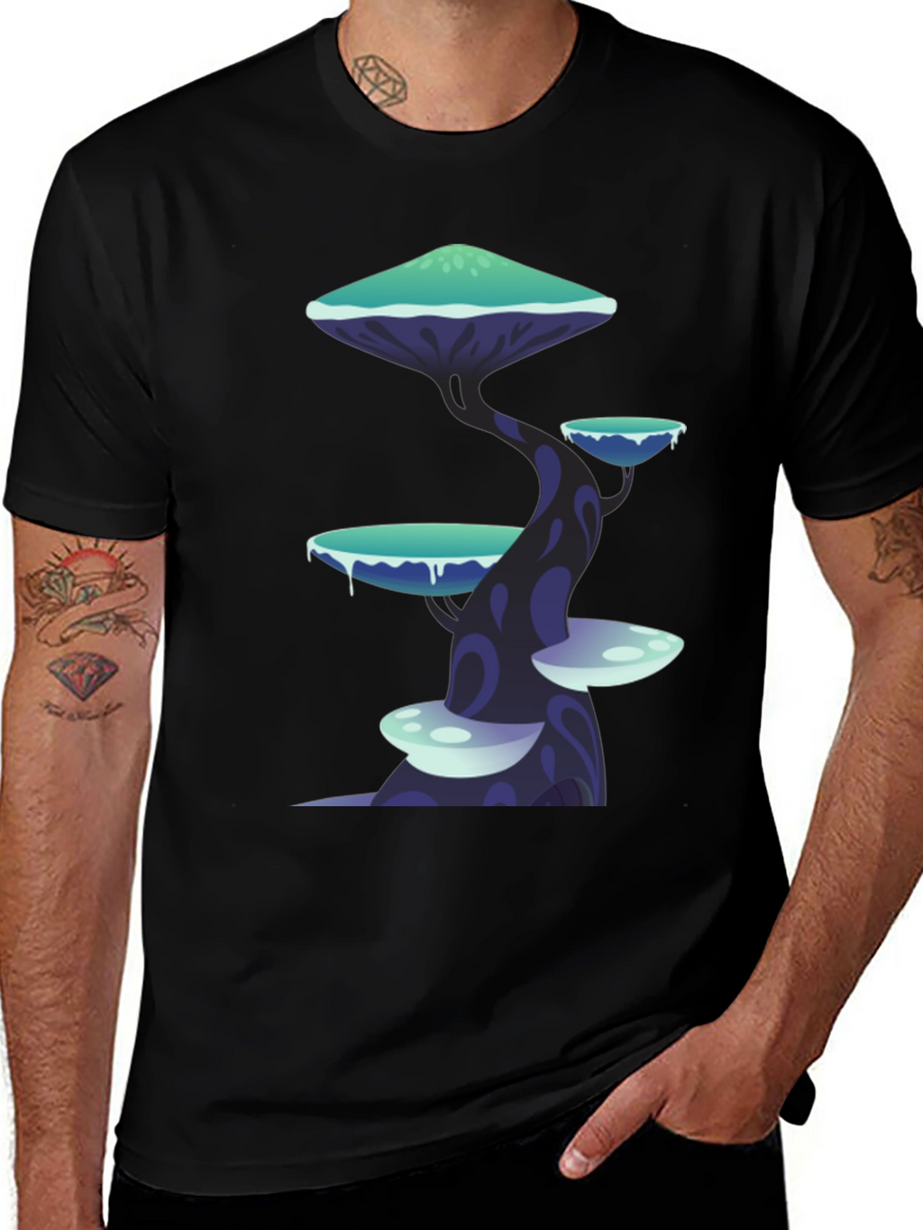 Fantasy Mushroom Tree Graphic Tee