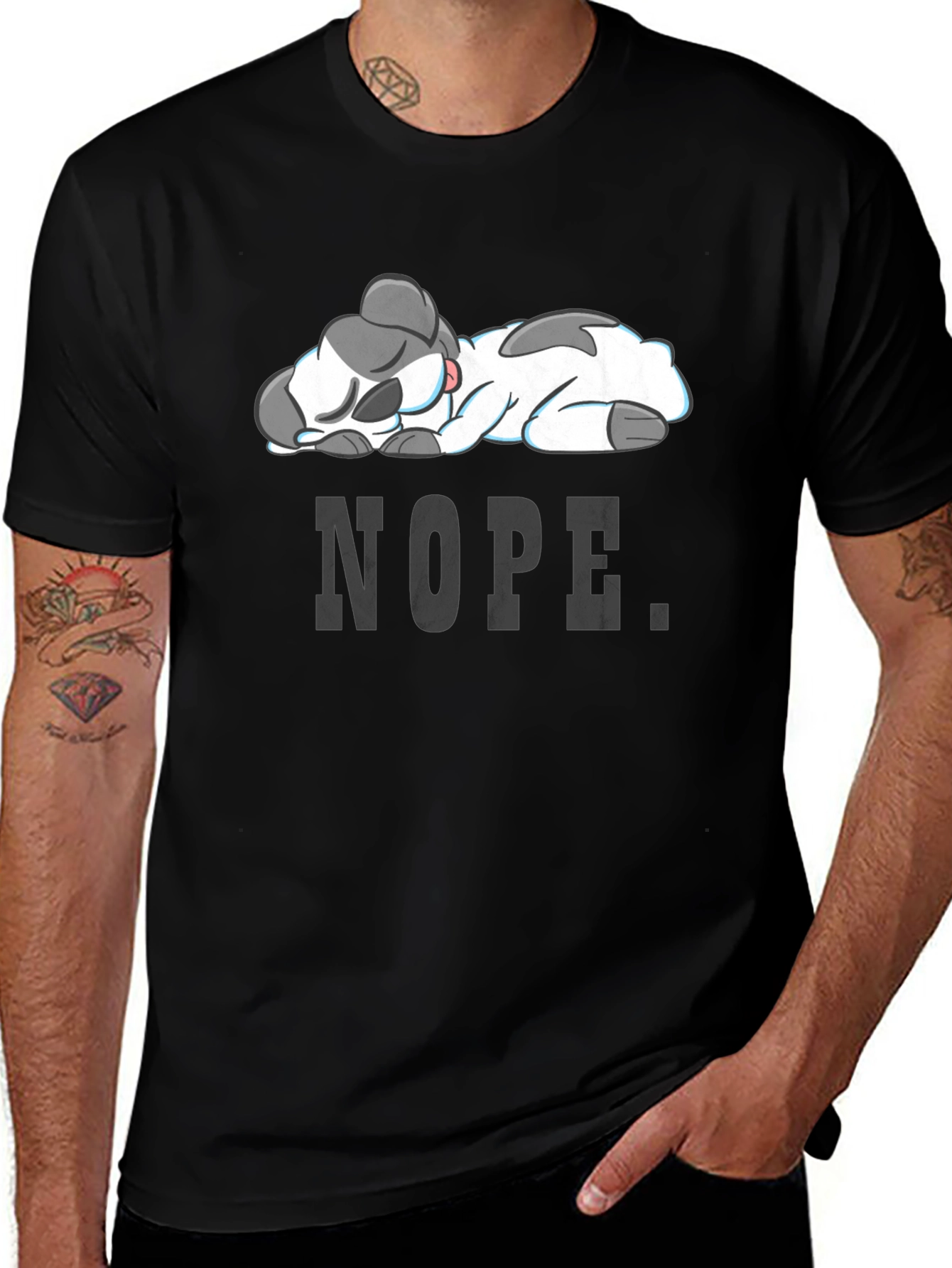 Nope Lazy Cow Graphic Tee - Soft Cotton Blend