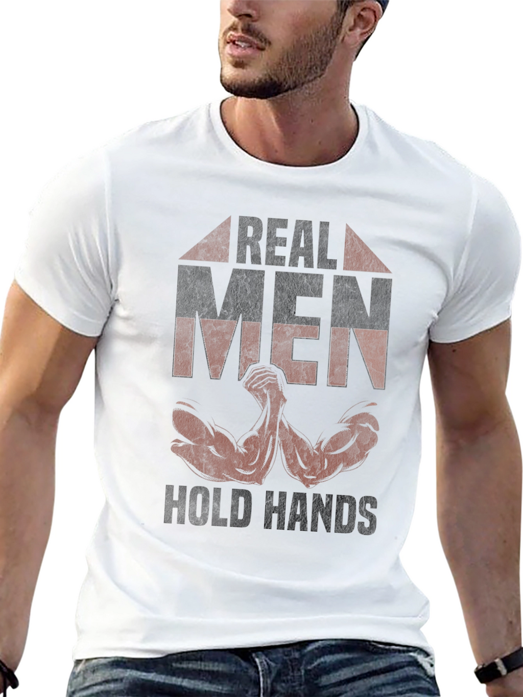 Real Men Hold Hands Graphic Tee