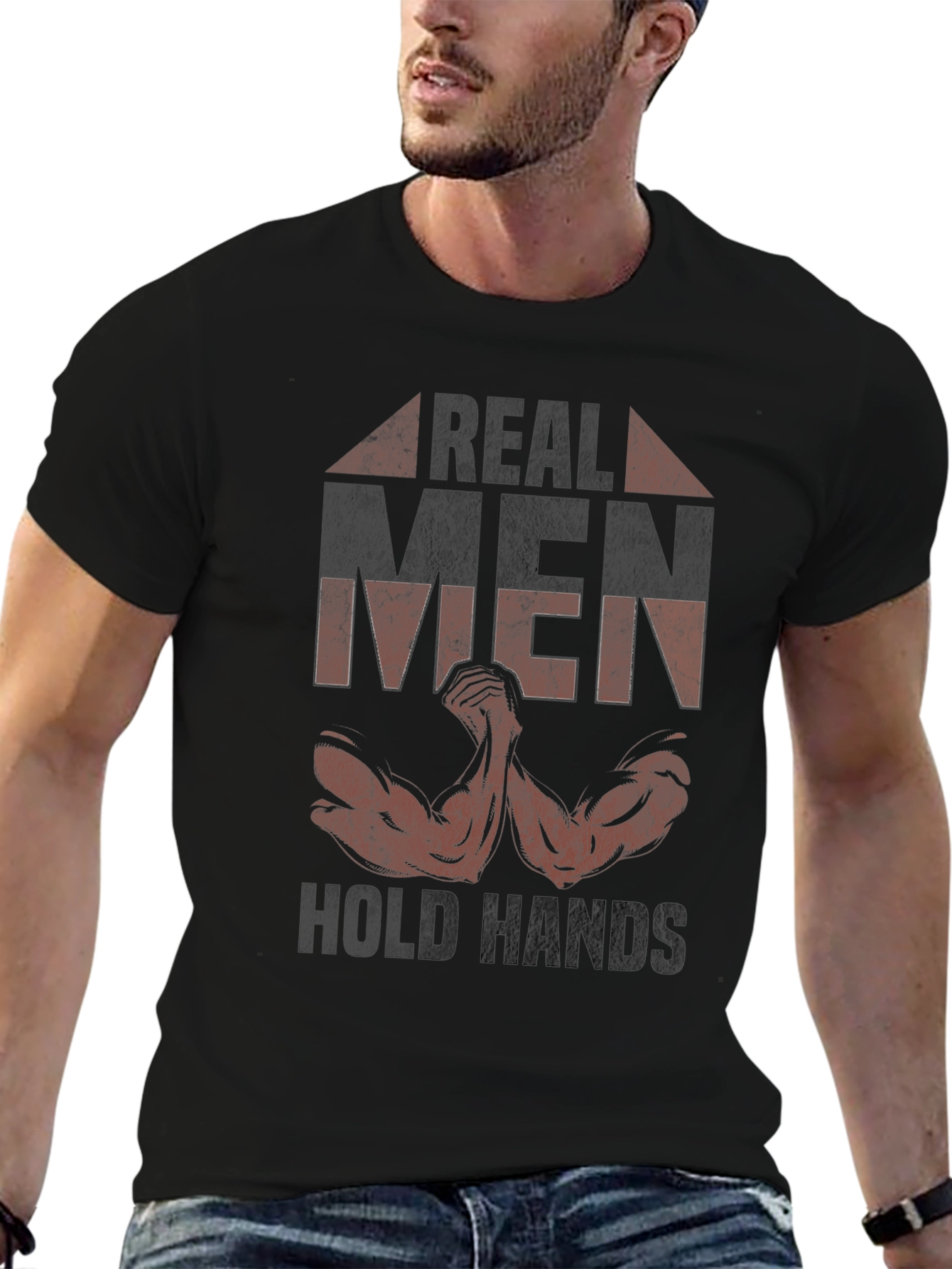 Real Men Hold Hands Graphic Tee