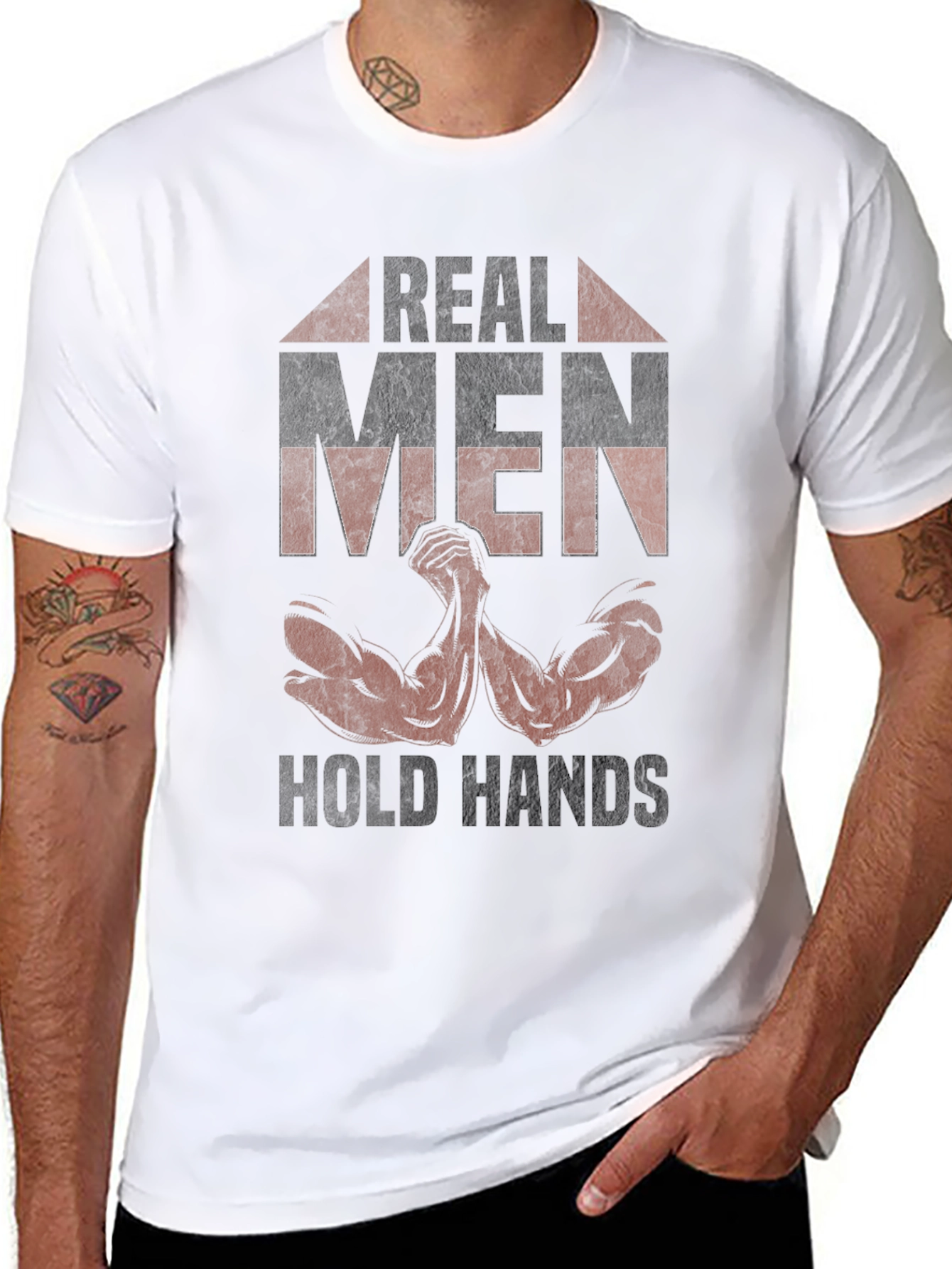 Real Men Hold Hands Graphic Tee