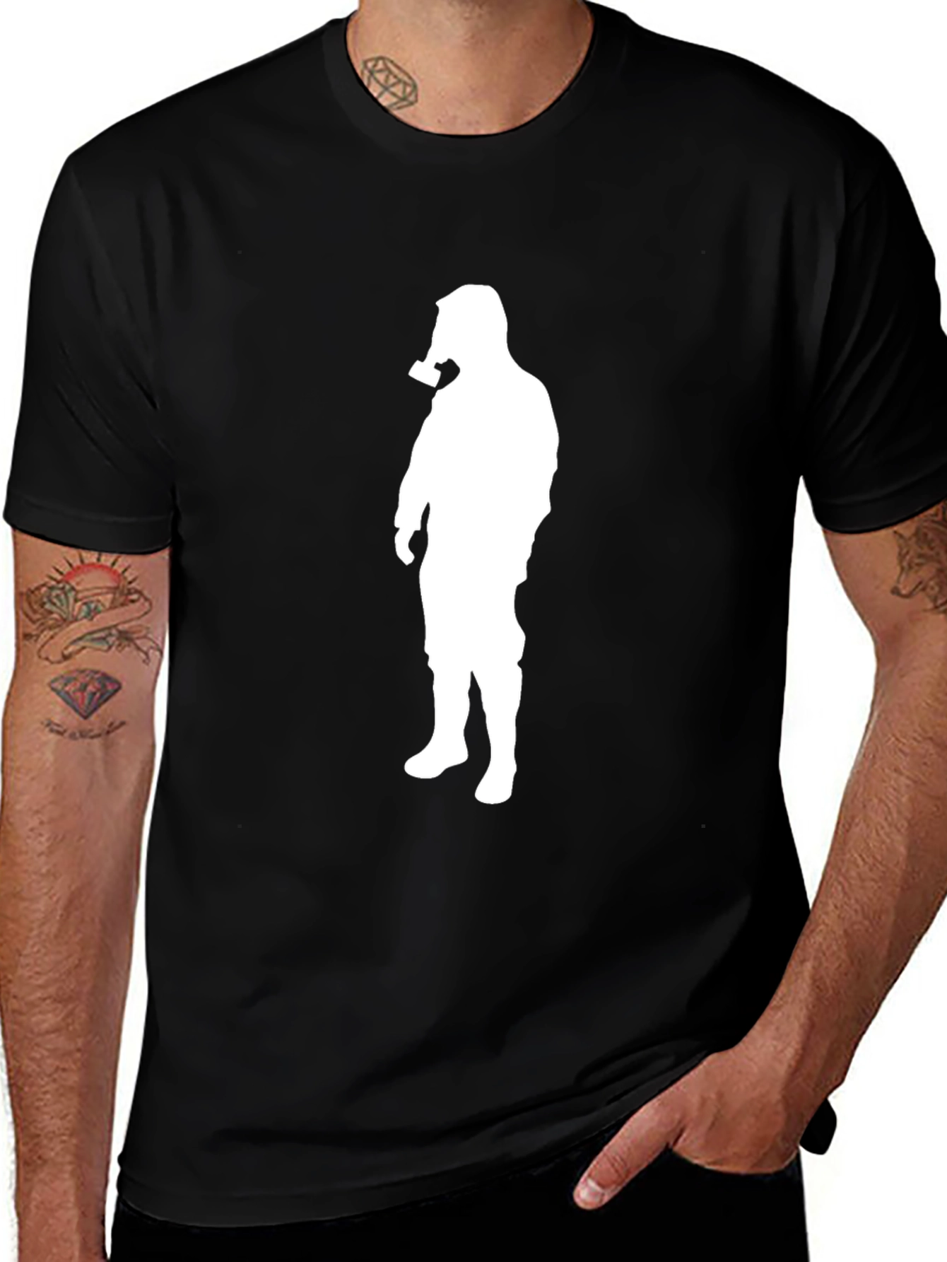 Gas Mask Silhouette Graphic Tee - Black