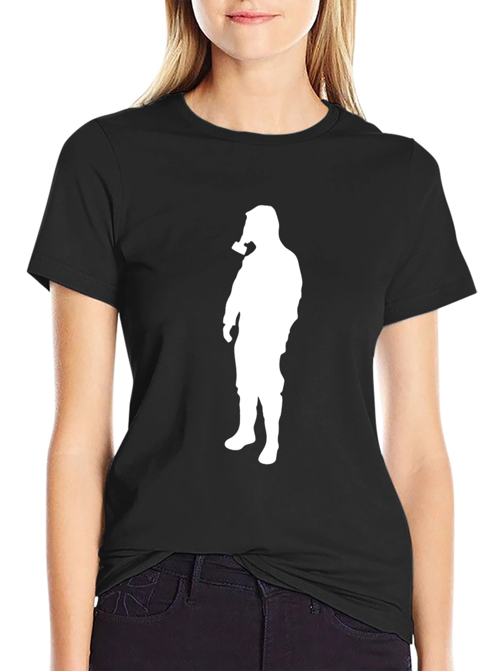 Gas Mask Silhouette Graphic Tee - Black