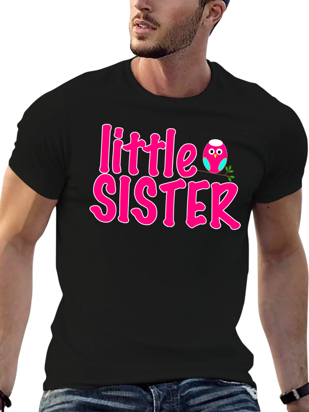 Little Sister Pink Owl T-Shirt