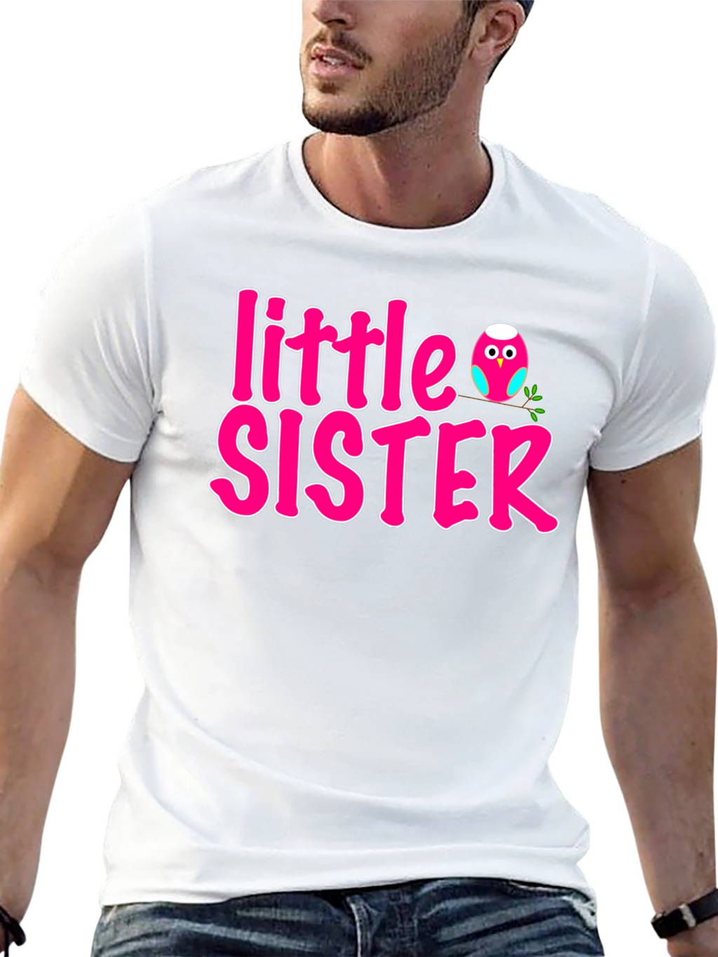 Little Sister Pink Owl T-Shirt