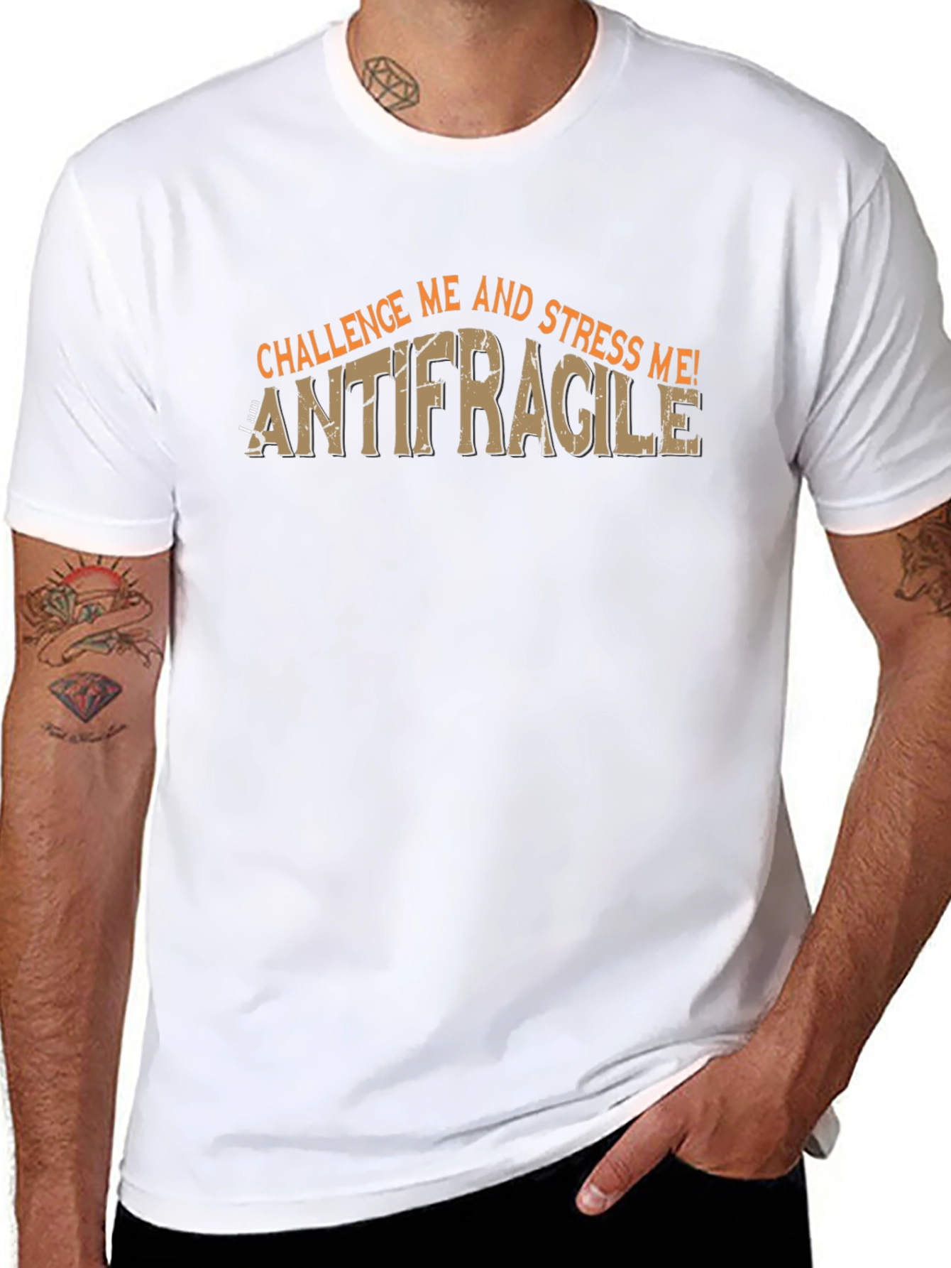 Antifragile Challenge Me! Mens Black Graphic T-Shirt