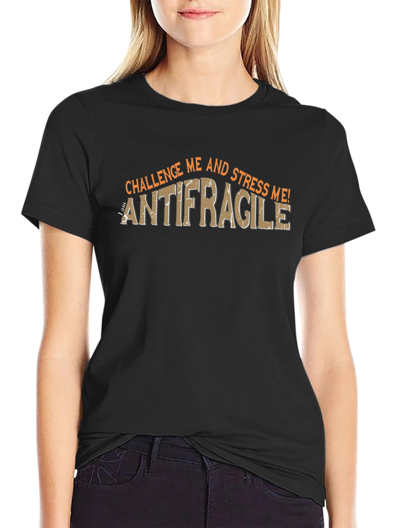 Antifragile Challenge Me! Mens Black Graphic T-Shirt