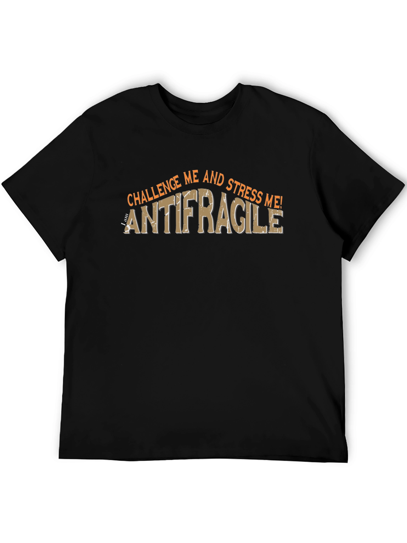 Antifragile Challenge Me! Mens Black Graphic T-Shirt