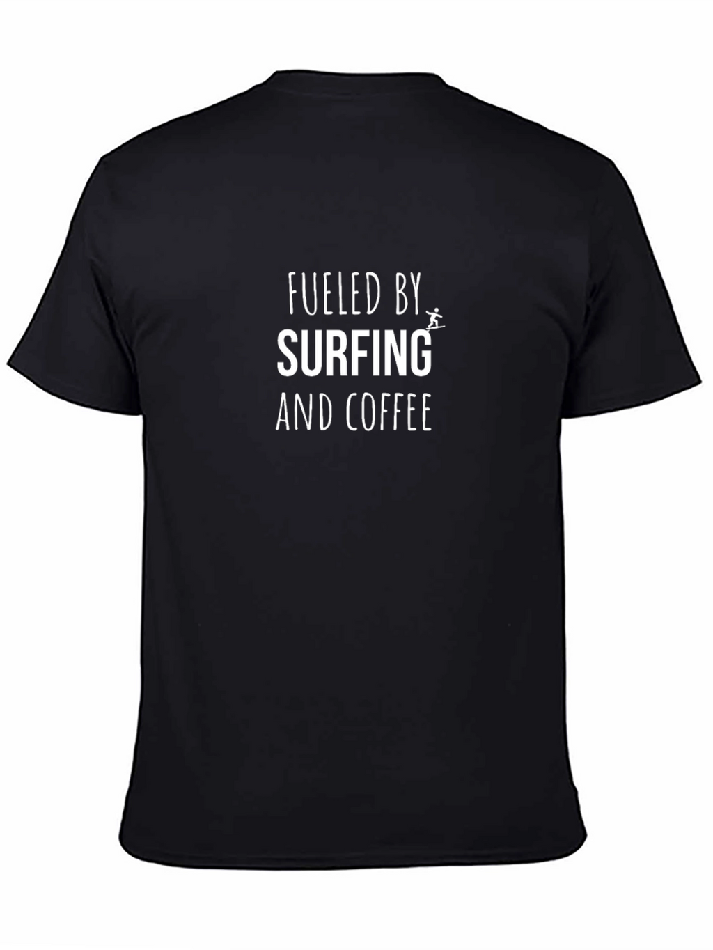Fueled by Surfing and Coffee Black T-Shirt