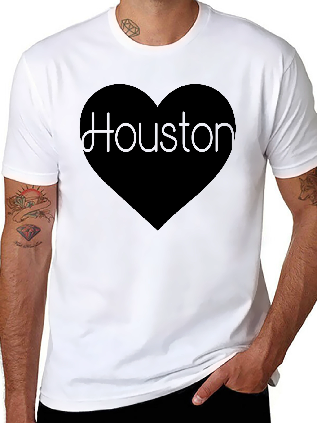 Houston Love Graphic Black T-Shirt