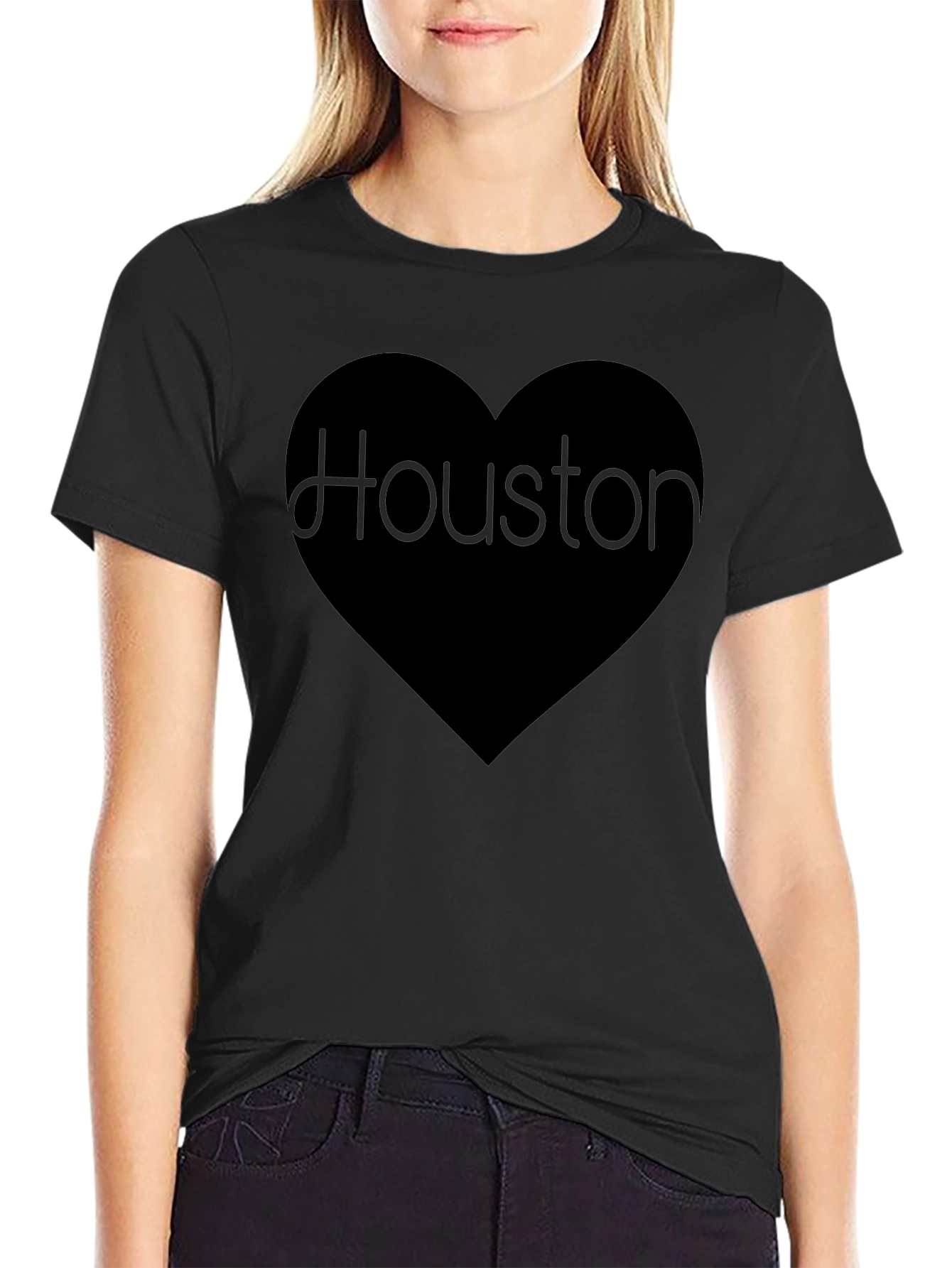 Houston Love Graphic Black T-Shirt