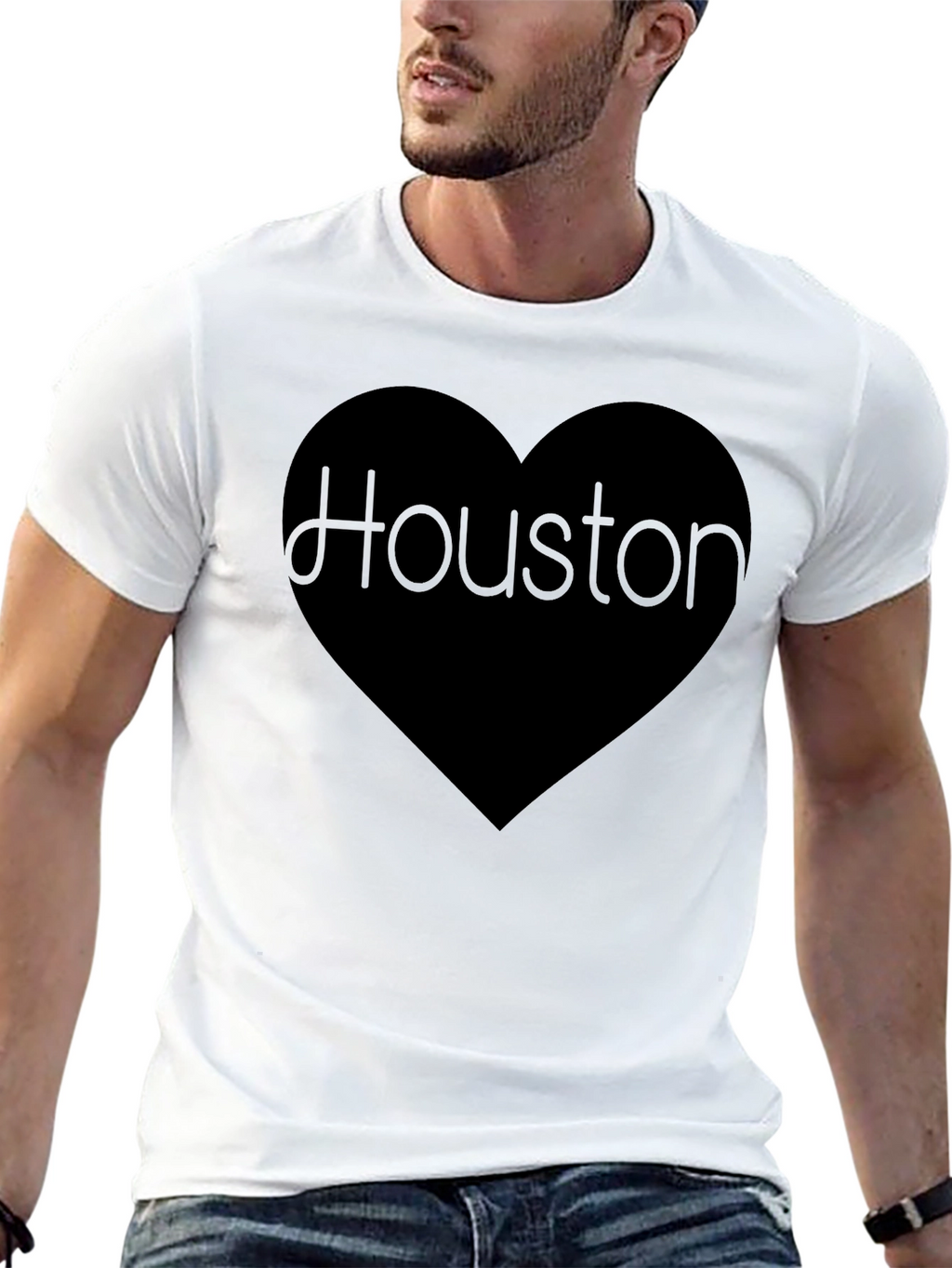 Houston Love Graphic Black T-Shirt