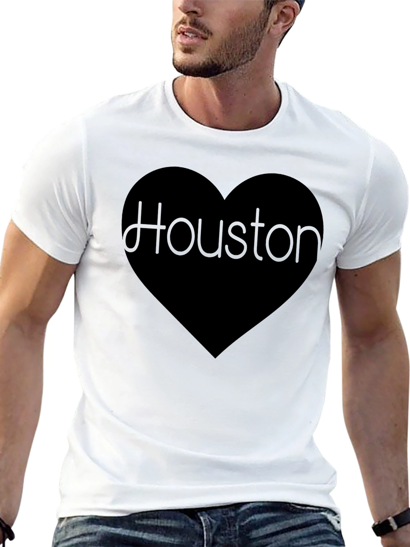 Houston Love Graphic Black T-Shirt