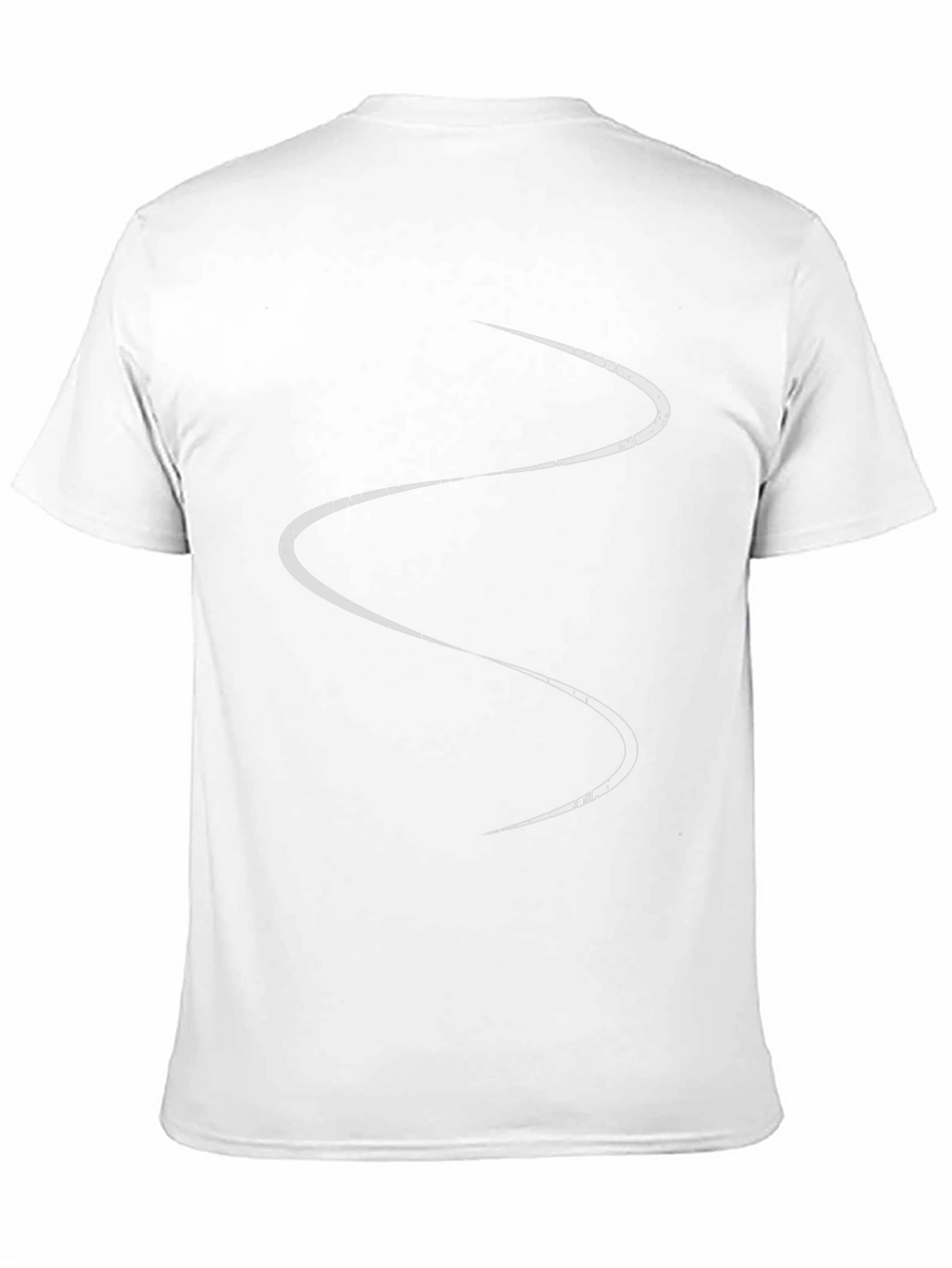 Mens Black T-Shirt with Abstract White Line Design