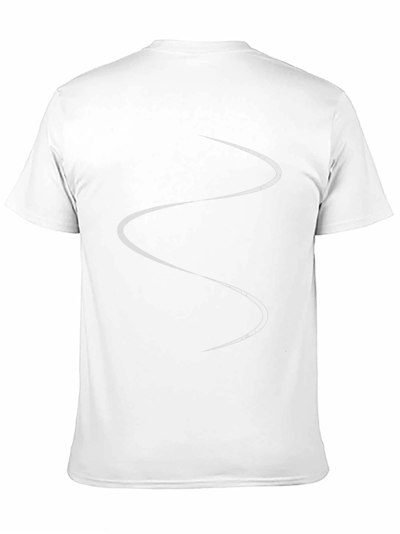 Mens Black T-Shirt with Abstract White Line Design