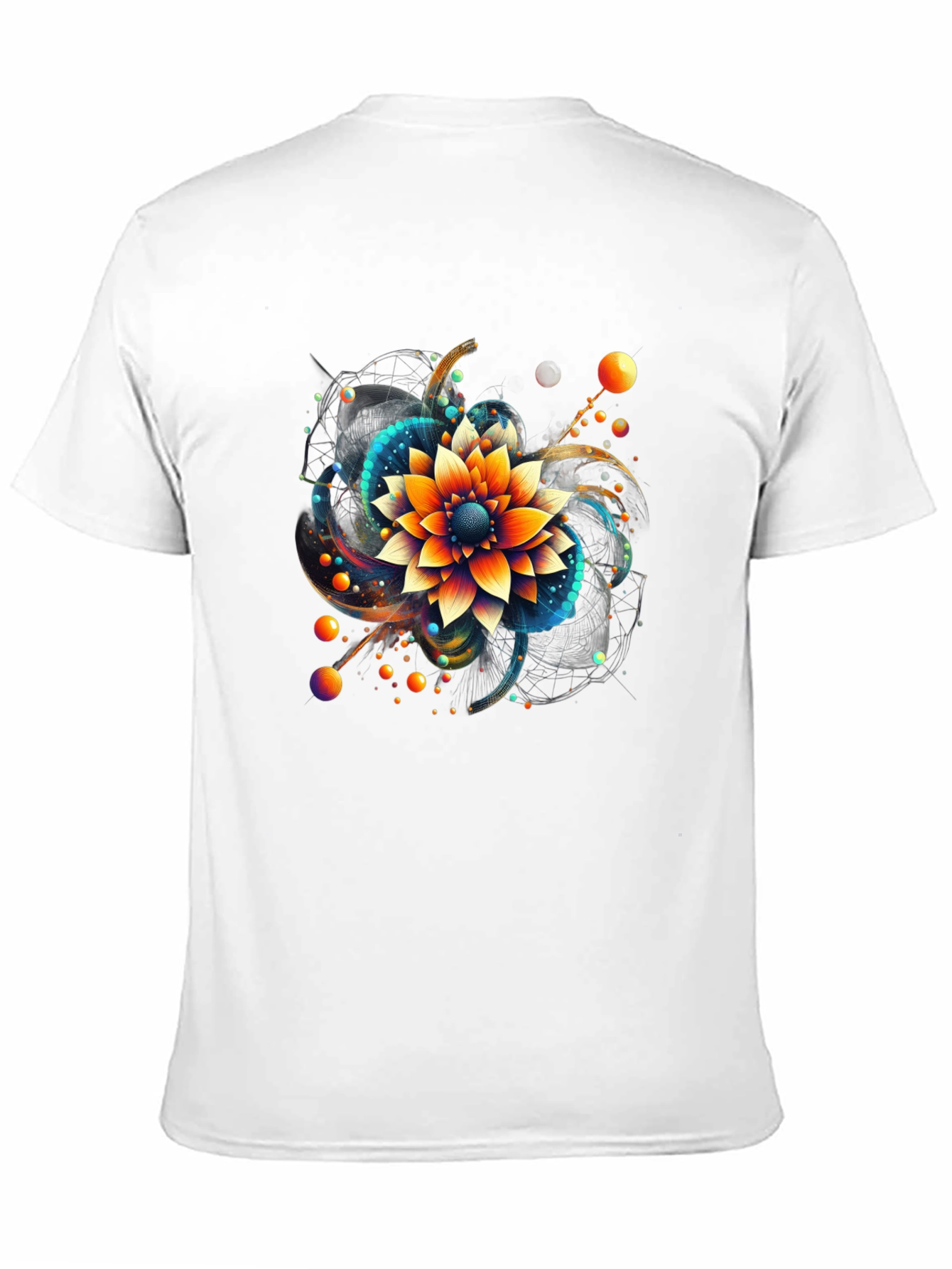 Abstract Floral Graphic Print Black T-Shirt