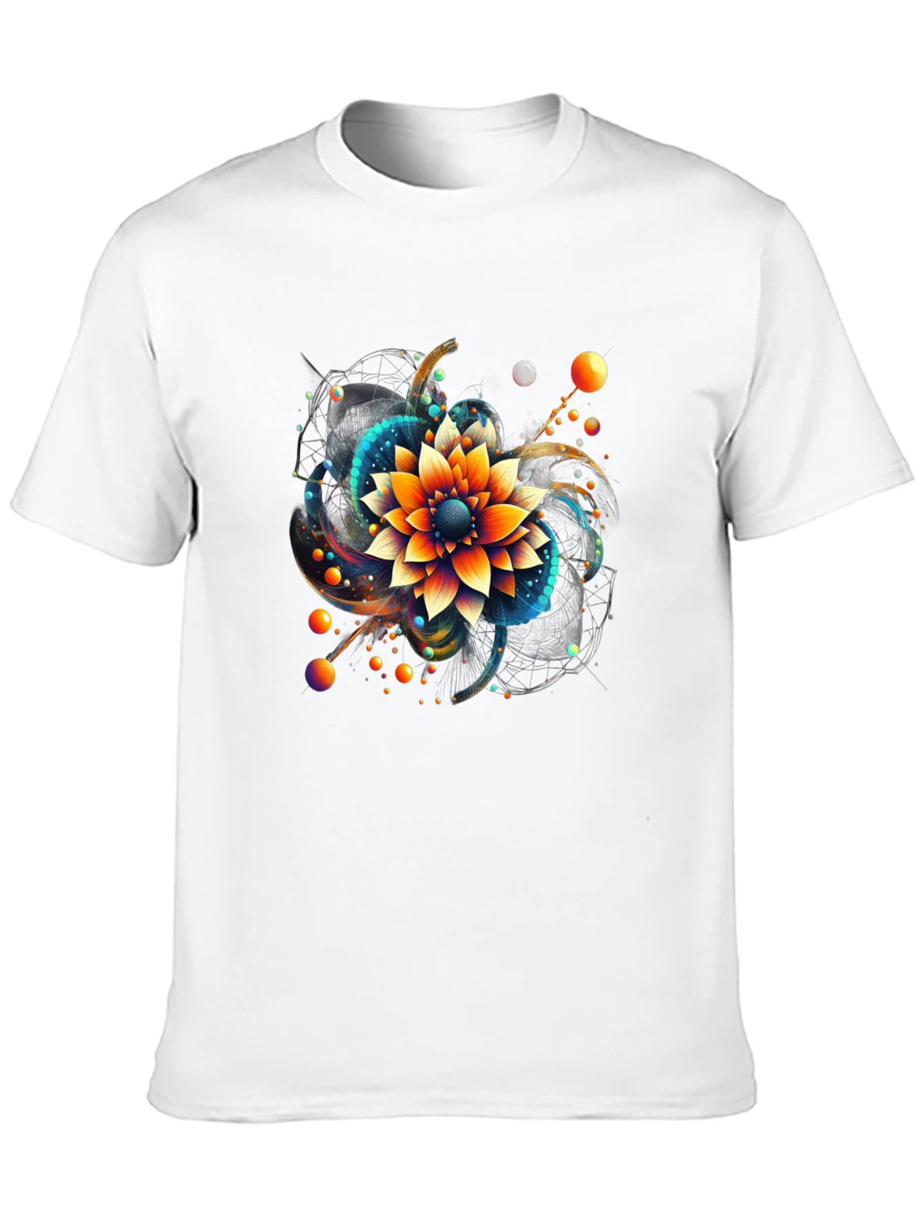 Abstract Floral Graphic Print Black T-Shirt