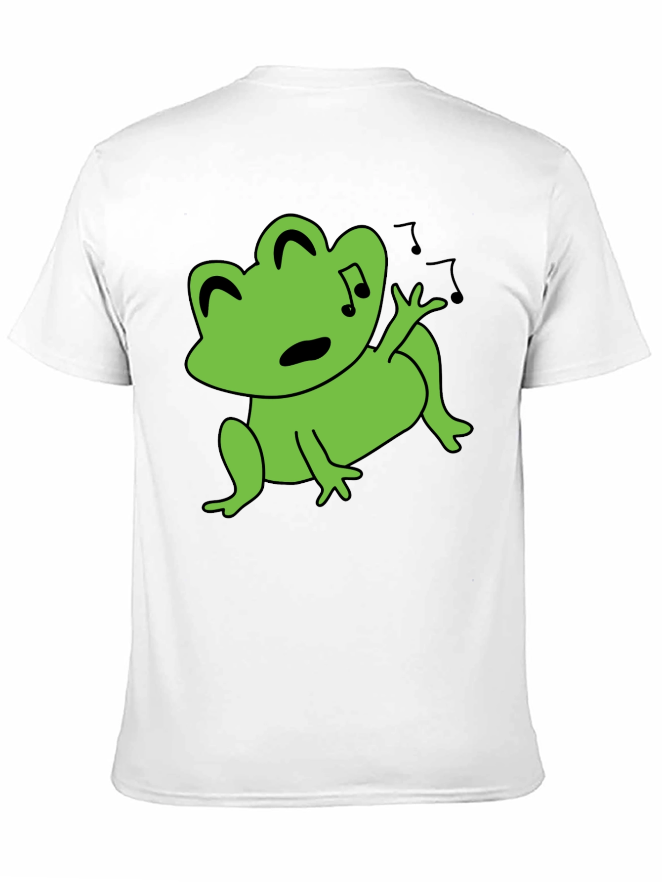 Singing Frog Graphic Tee - Black Cotton T-Shirt