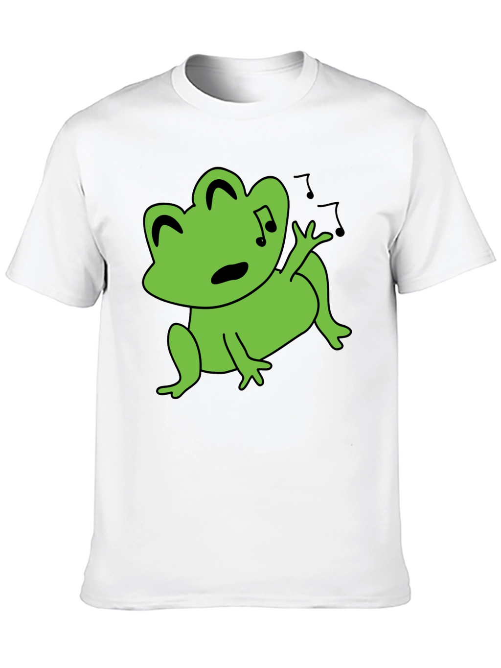 Singing Frog Graphic Tee - Black Cotton T-Shirt