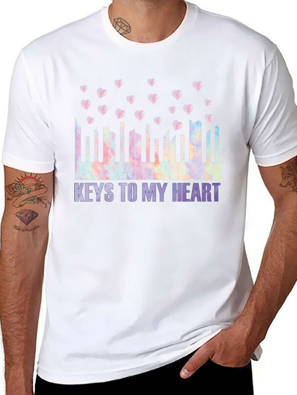 Keys To My Heart Tie-Dye Piano T-Shirt