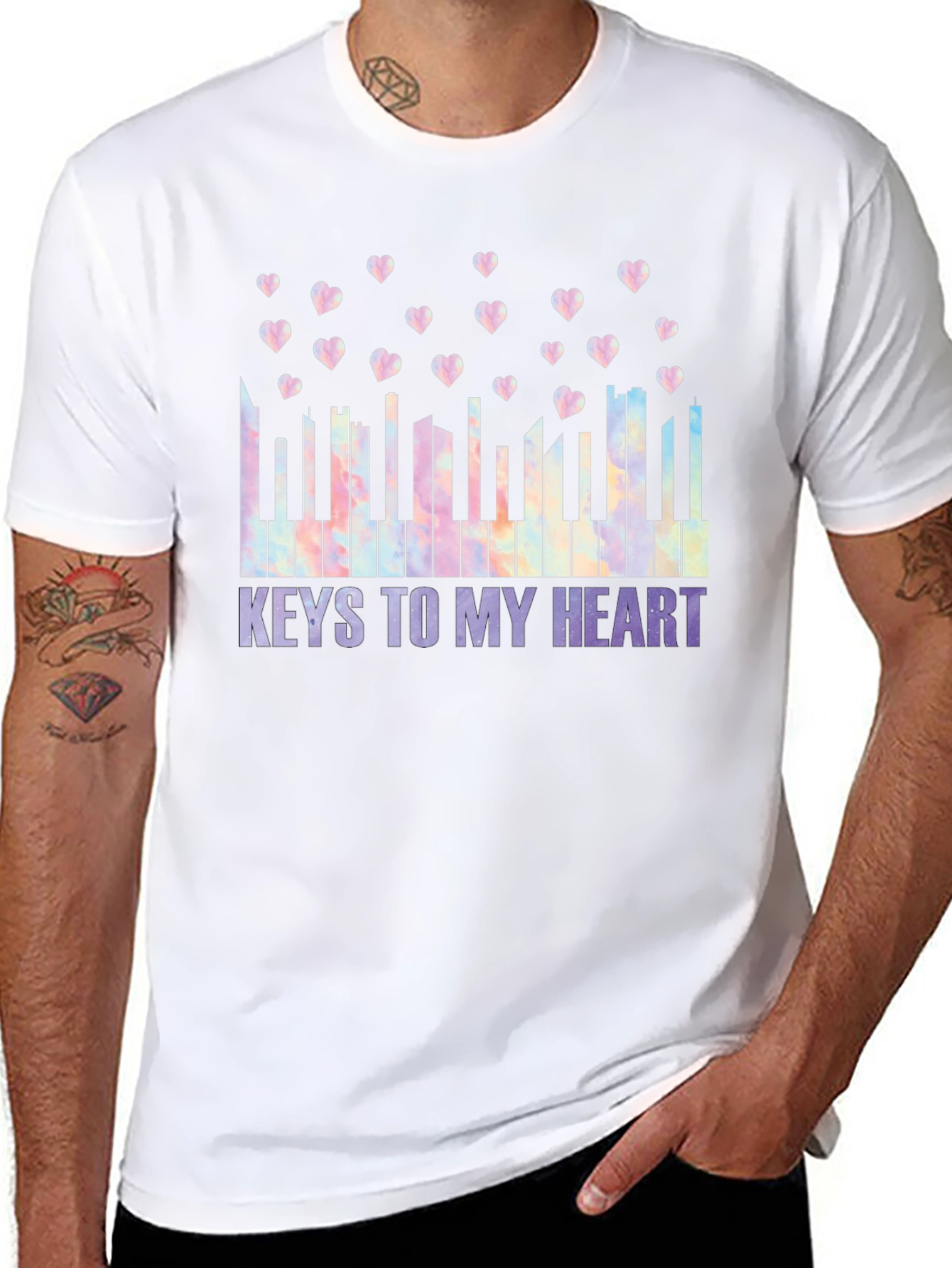 Keys To My Heart Tie-Dye Piano T-Shirt
