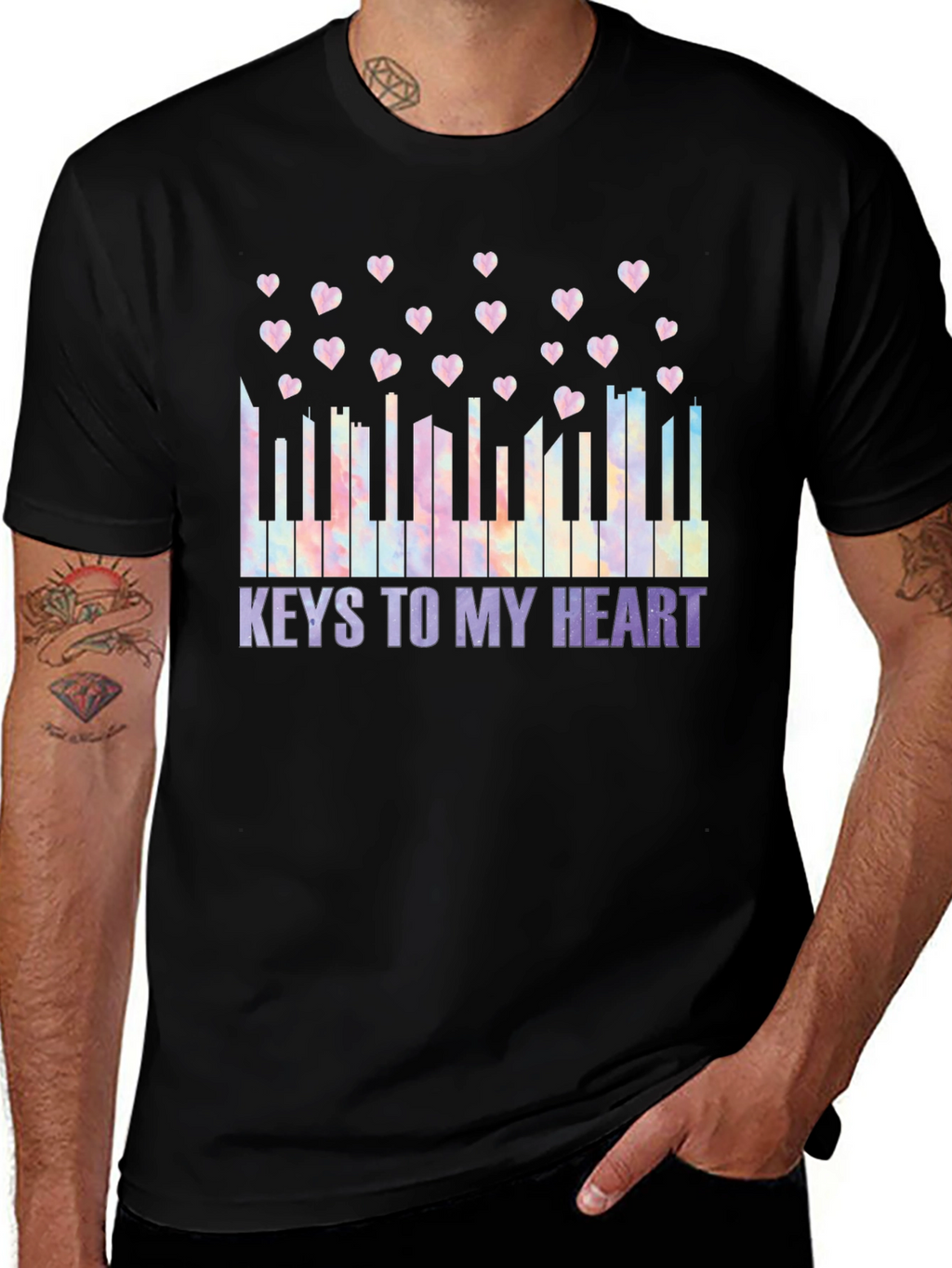 Keys To My Heart Tie-Dye Piano T-Shirt