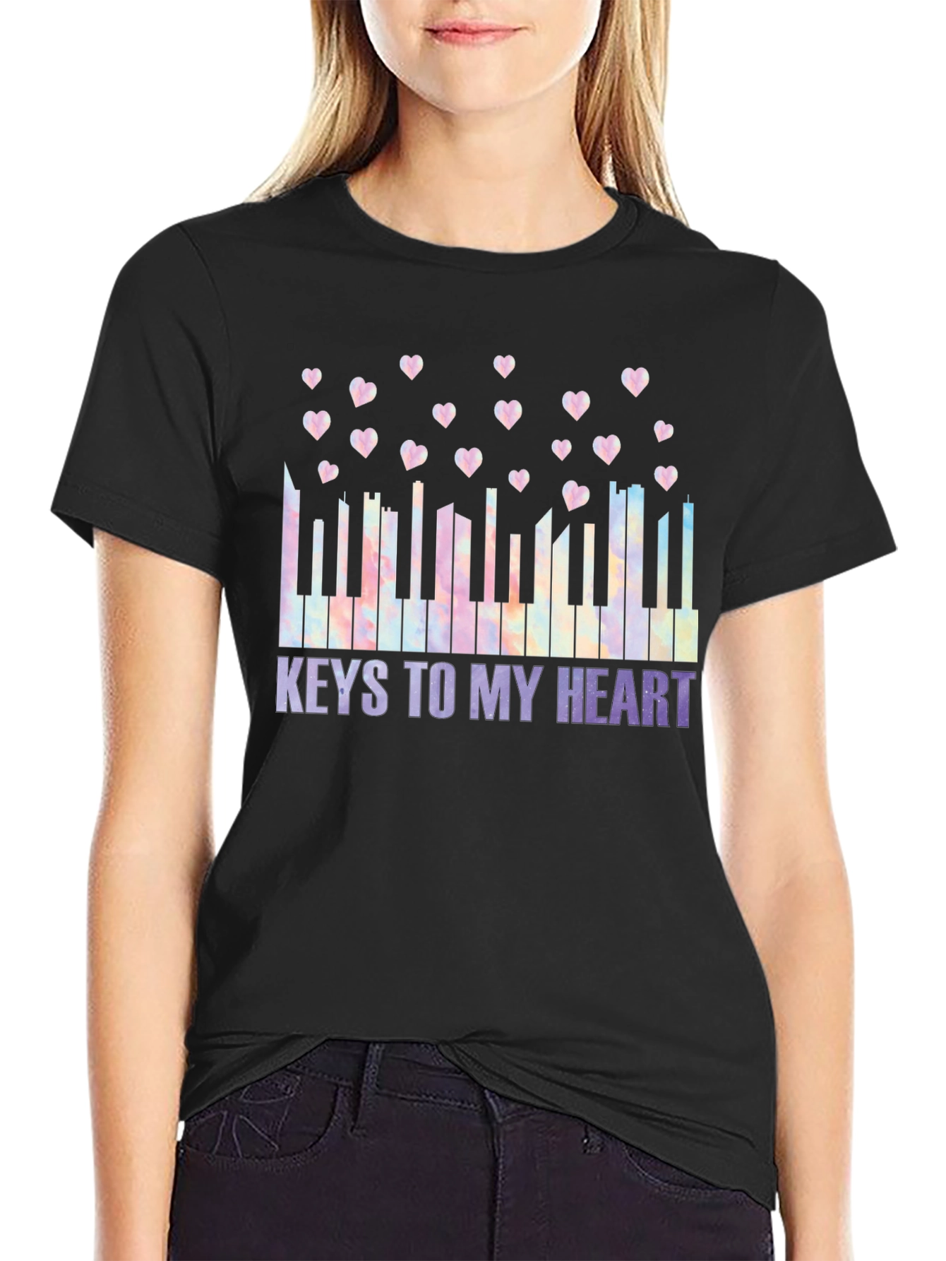 Keys To My Heart Tie-Dye Piano T-Shirt