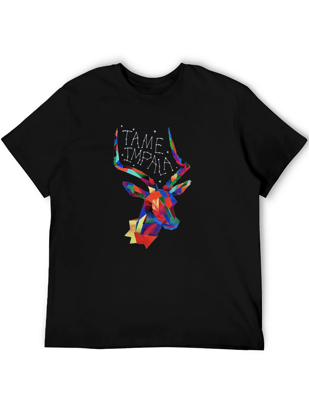 Tame Impala Geometric Deer Head Black T-Shirt