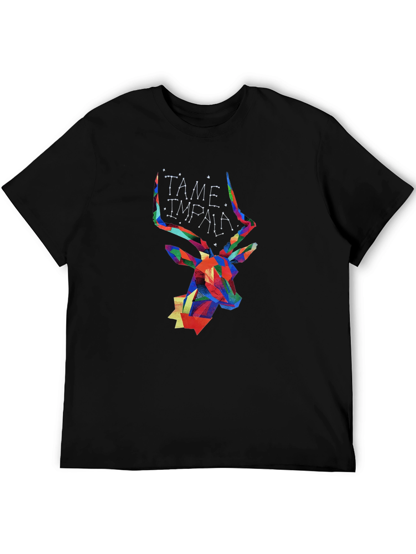 Tame Impala Geometric Deer Head Black T-Shirt
