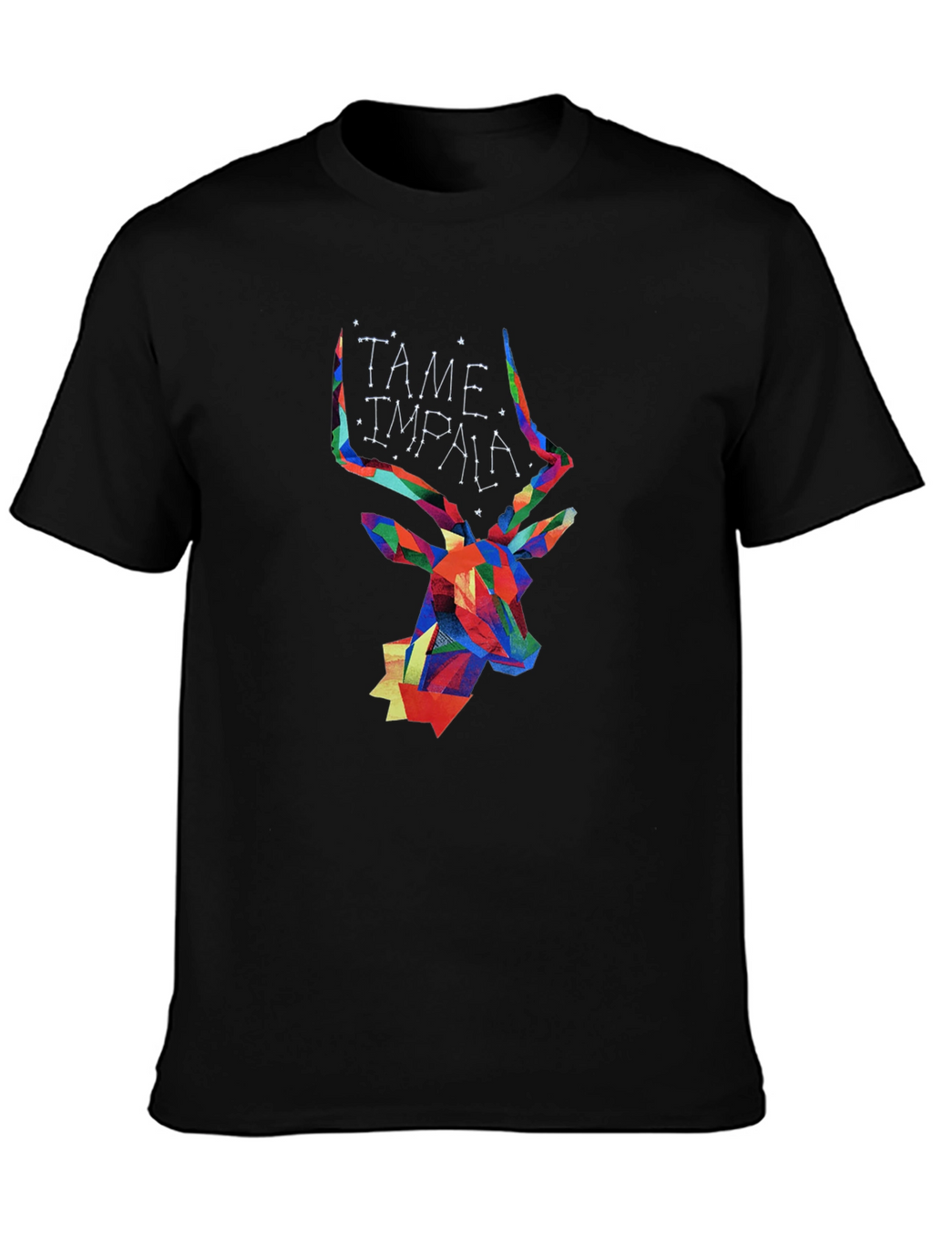 Tame Impala Geometric Deer Head Black T-Shirt