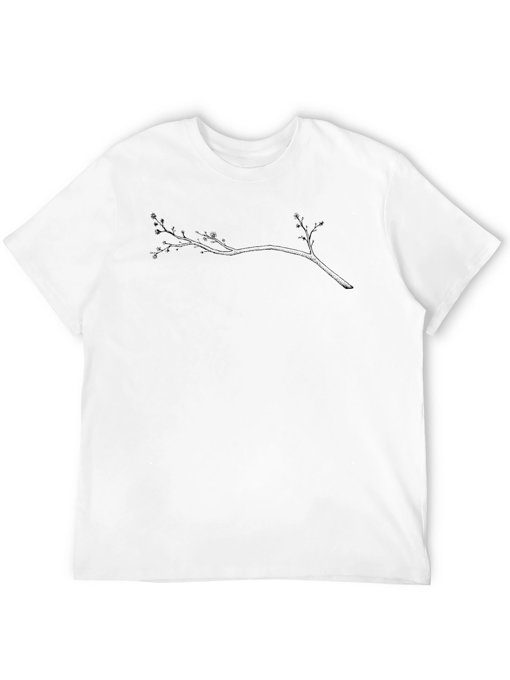 Mens Black T-Shirt with Branch Graphic